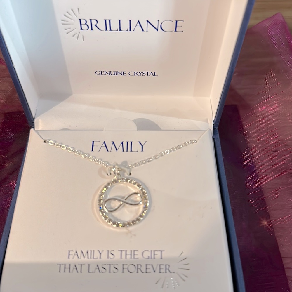 Brilliance genuine crystal infinity necklace